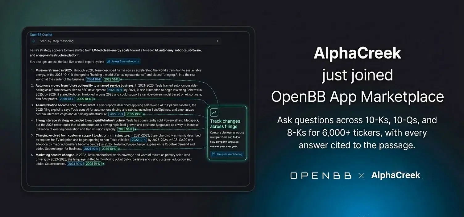 AlphaCreek x OpenBB partnership