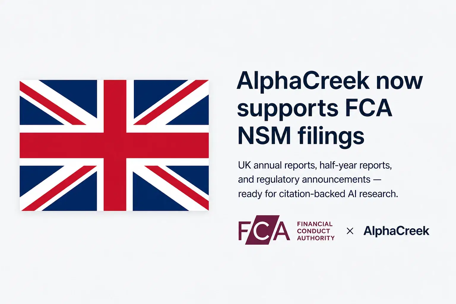 UK FCA NSM filings now supported by AlphaCreek